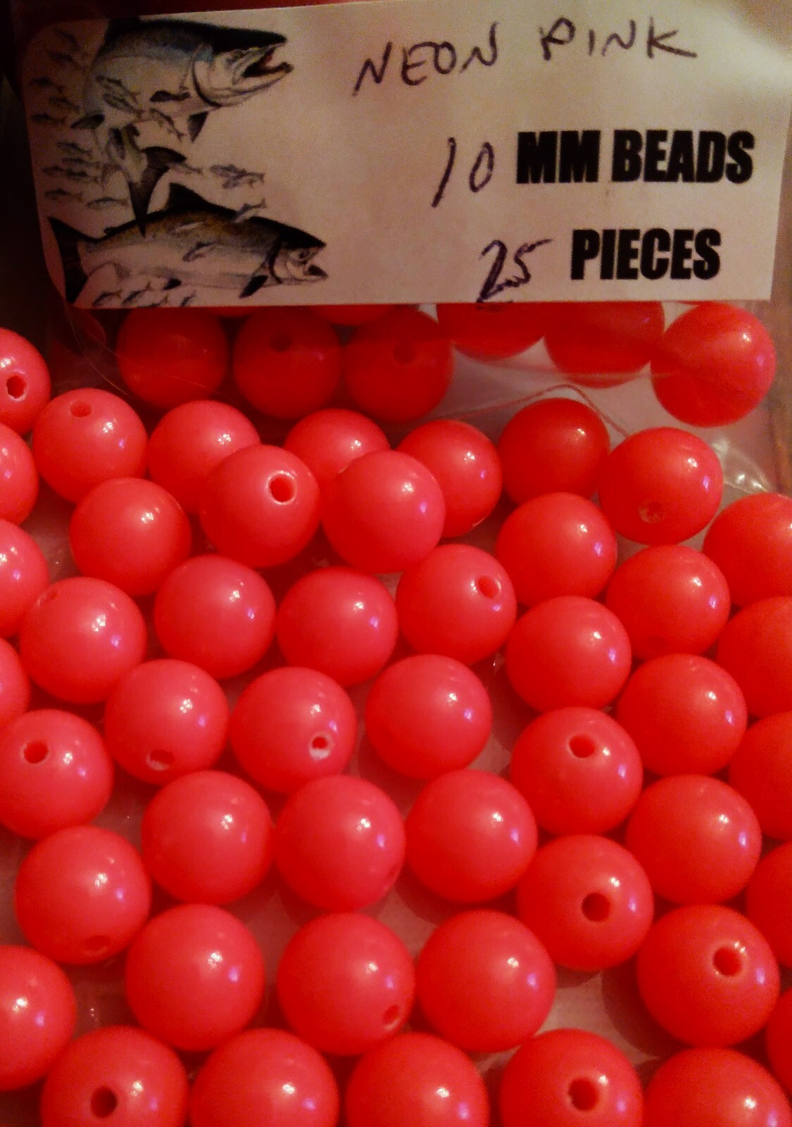 Fly Fishing Trout/Salmon /Steelhead neon pink Beads 10mm 25Ct Steelhead UV