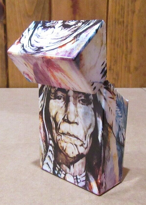 Cigarette Box, Creative Pattern Indian Acrylic Cigarette Case, 20 Cigarette Size