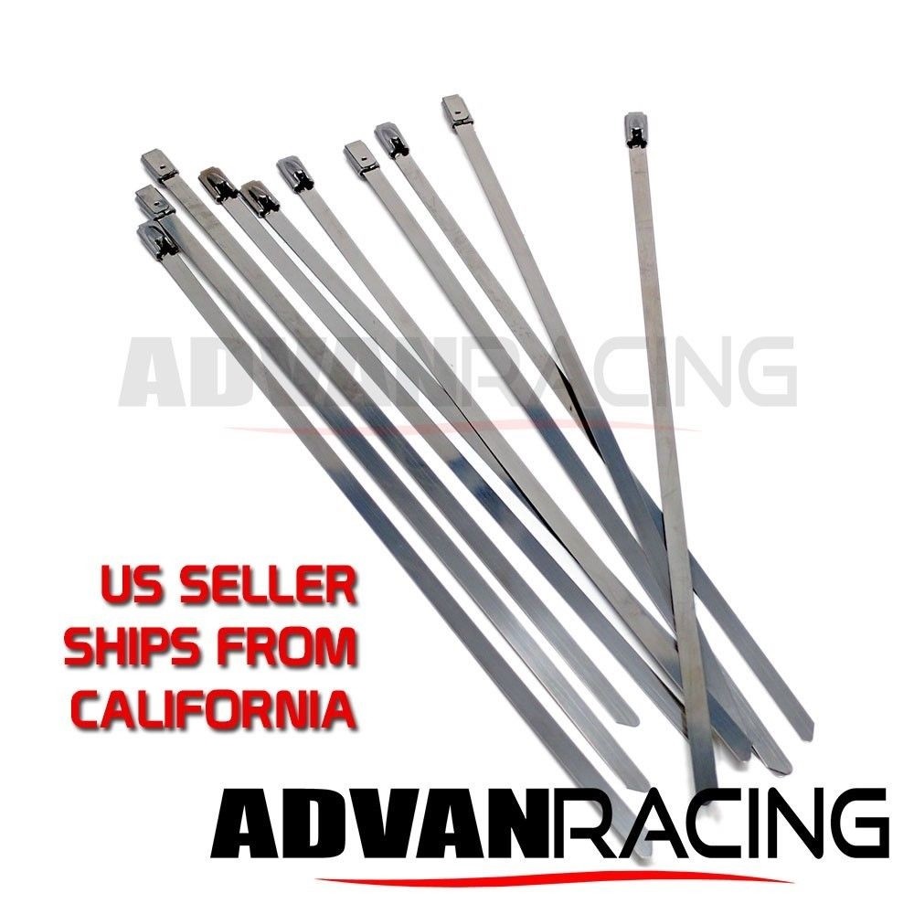 Stainless Steel Cable Ties - 8" (Pack of 100); Great for Weather Outdoor Use