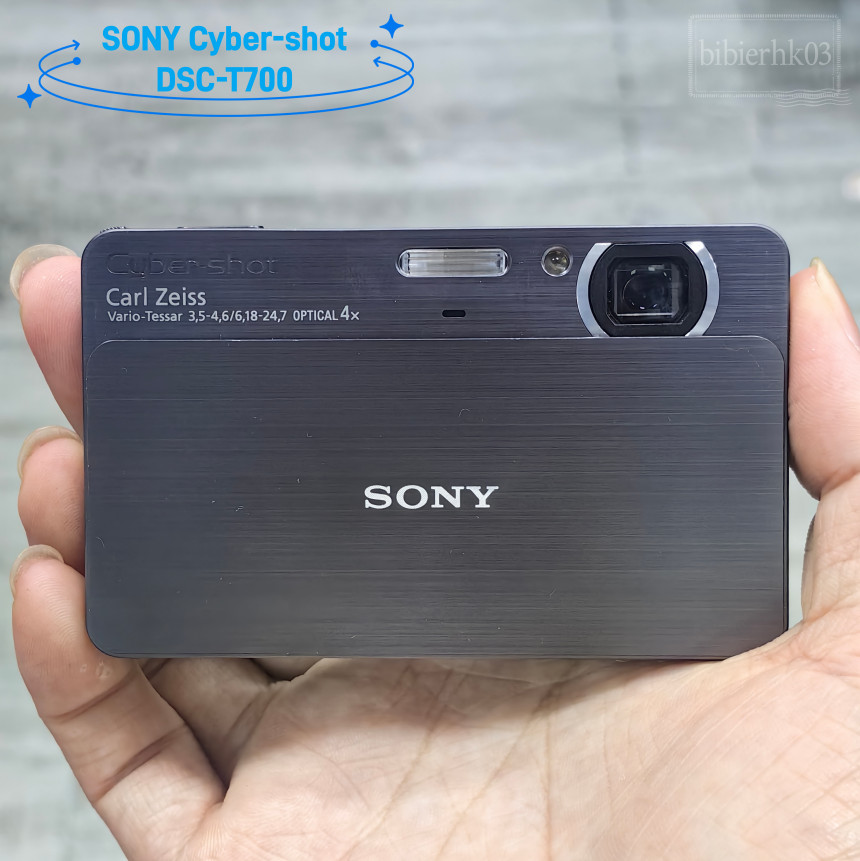 Sony Cybershot DSC-T700 10.1MP Digital Camera 4x Optical Zoom Grey Black 90% New