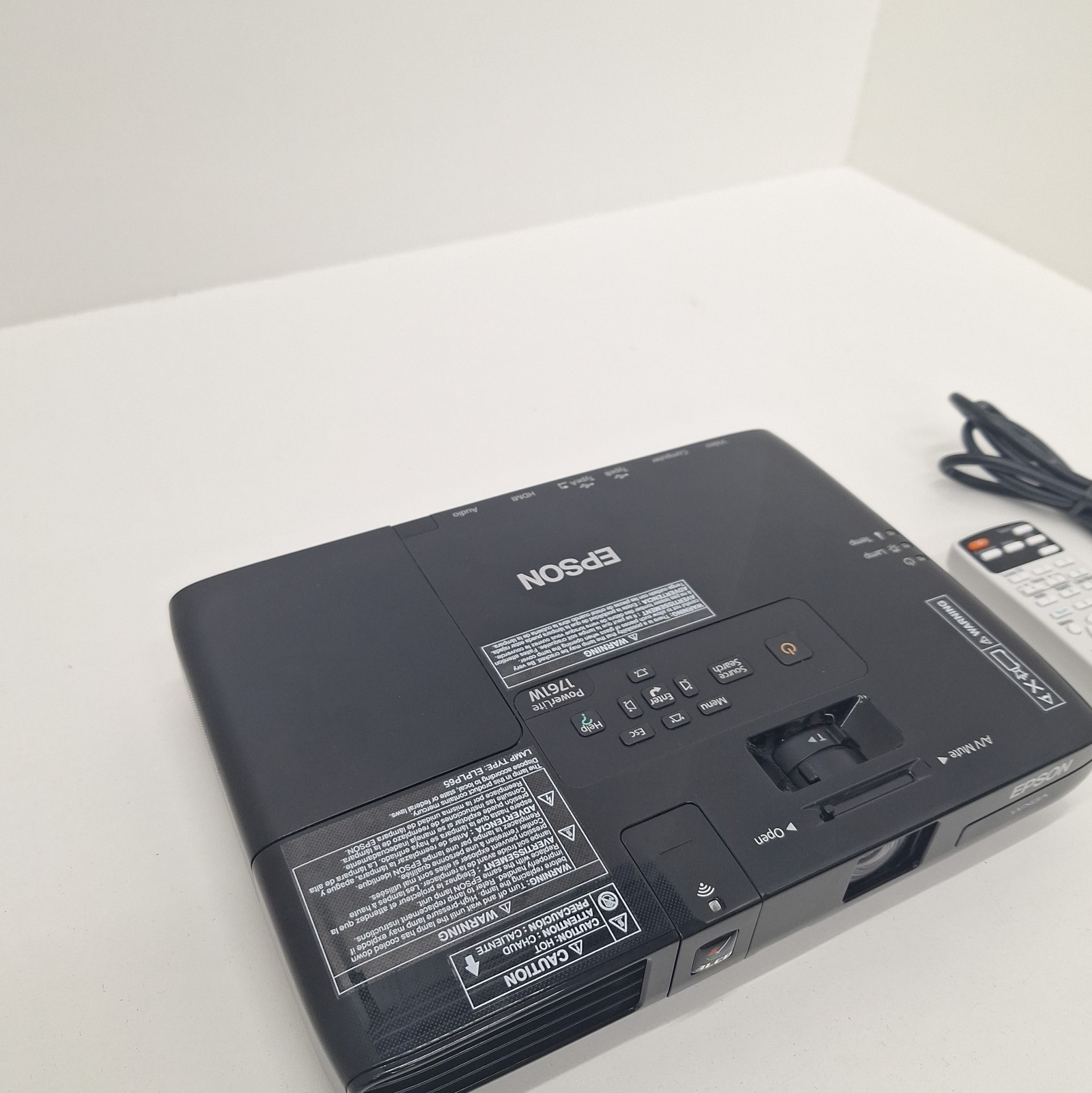 Epson H478A LCD Portable Projector Black With Remote Working Condition