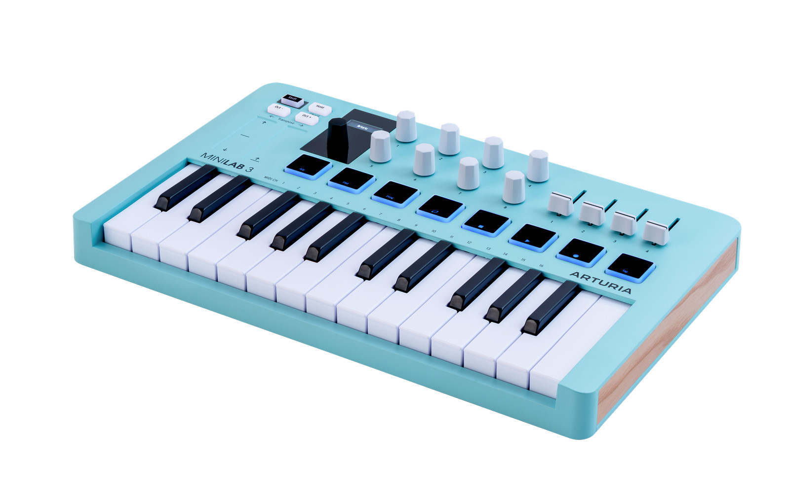 Arturia MiniLab 3 Compact MIDI Keyboard and Pad Controller, Special-Edition Aqua