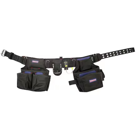 Westward 5Mzp5 Tool Belt, Tool Belt, Black, Polypropylene, 18 Pockets