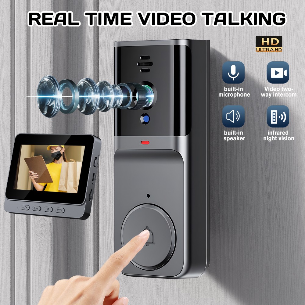 Smart Doorbell Wireless Camera Home Security Audio Video Intercom Night Vision