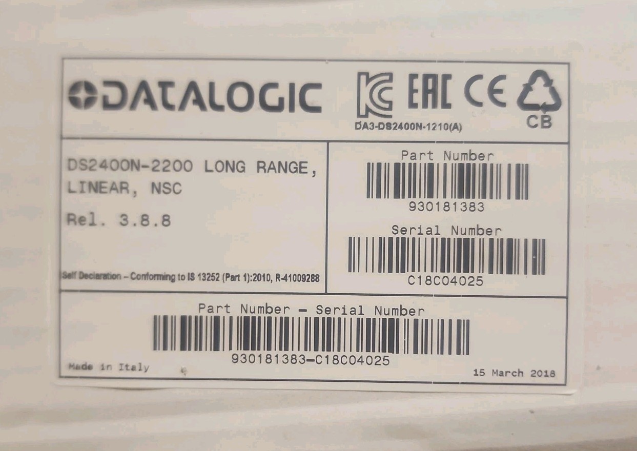 DATALOGIC DS2400N-2200 Long Range Linear Scanner
