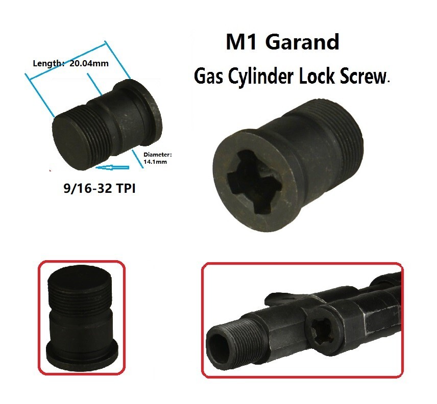 M1 Garand Gas Cylinder Plug High Strength Carbon Steel After Market 9/16-32 TPI