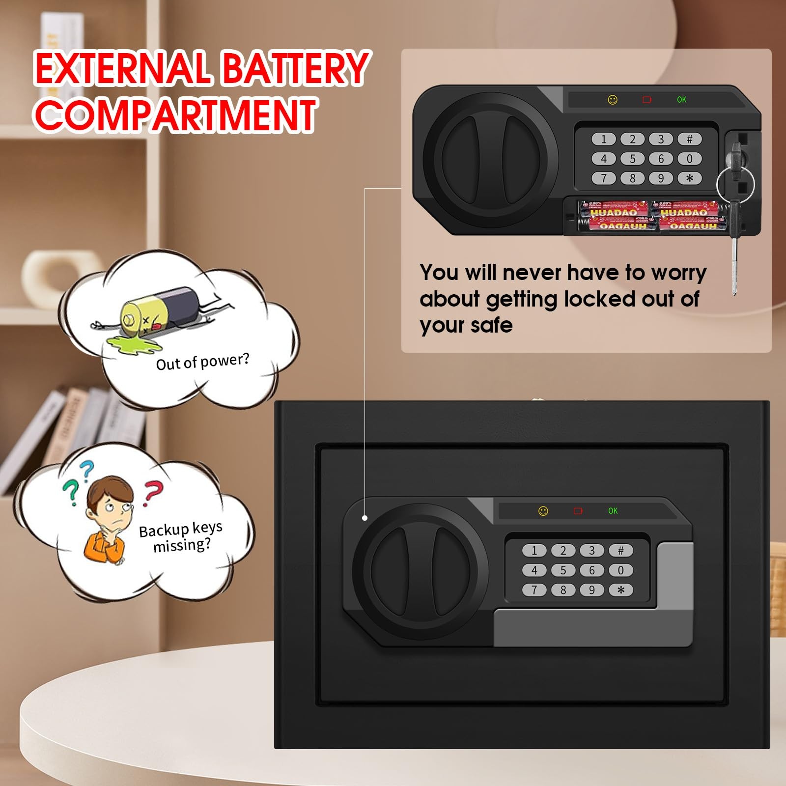 1.2 Cub Small Fireproof Safe for Home, Personal Fire Box CUFT, Black
