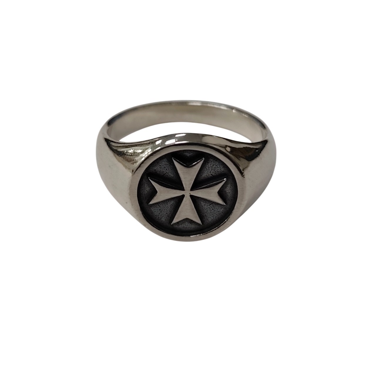 925 Silver Mens Ring Maltese Cross Handmade Medieval Signet Ring