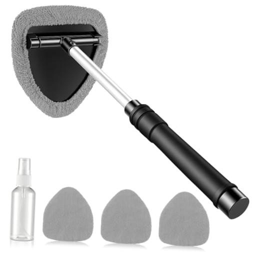 Windshield Cleaner Tool, Car Interior and Exterior Window Cleaning Kit Gray