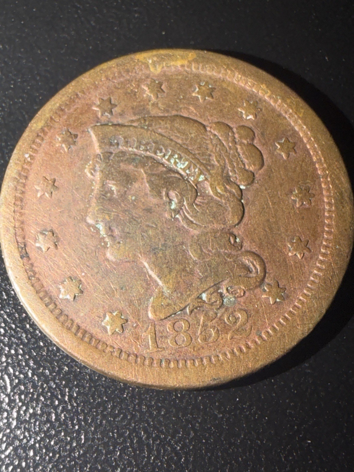 1852 Large Cent VG/F