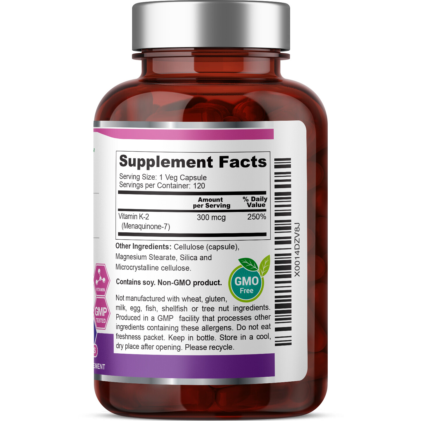 Biophix Vitamin K-2 MK-7 300 mcg 120 Vegetarian Capsules