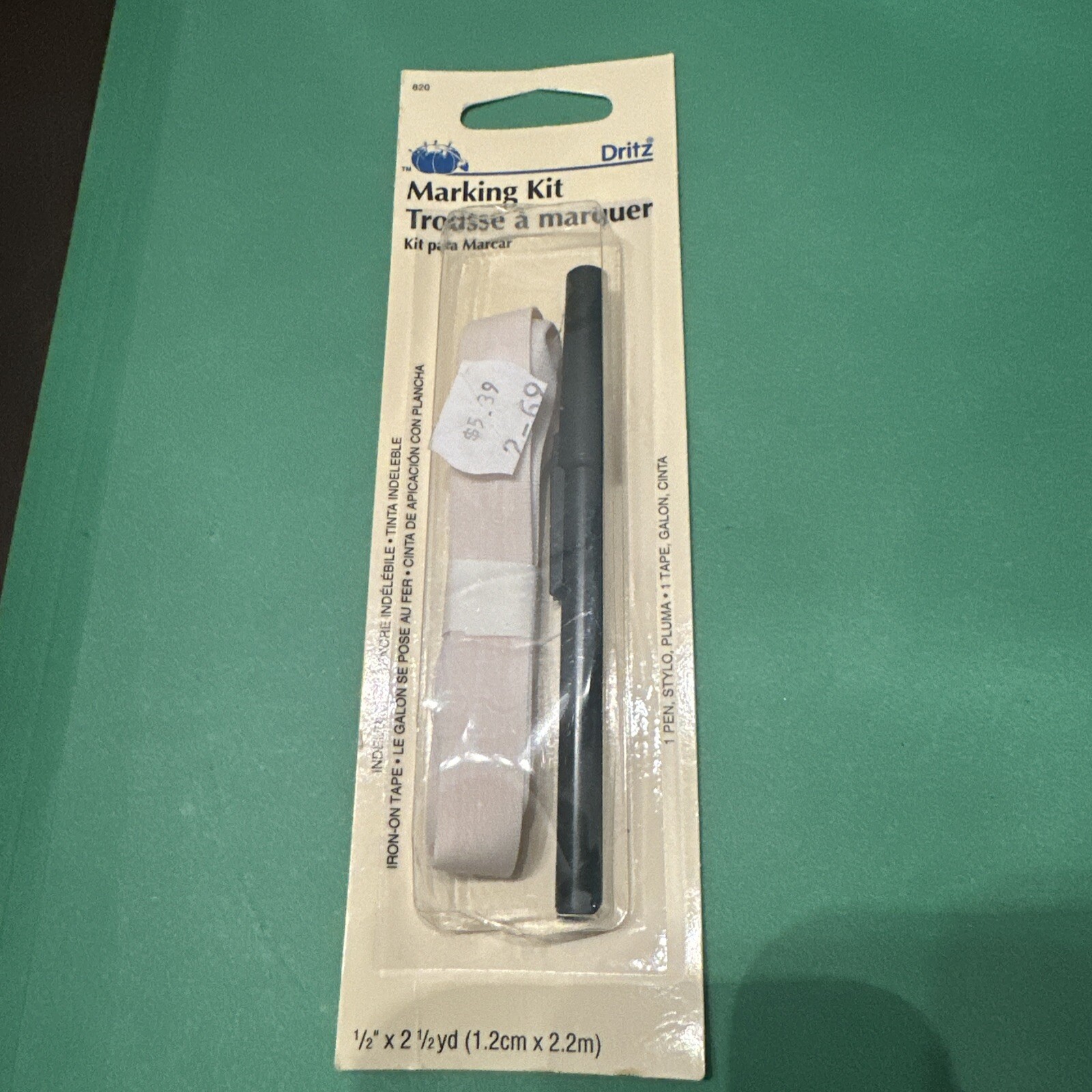 NEW, SEALED Dritz Marking Kit (Pen and Tape) 820 VINTAGE 1999 - Quilting, Sewing