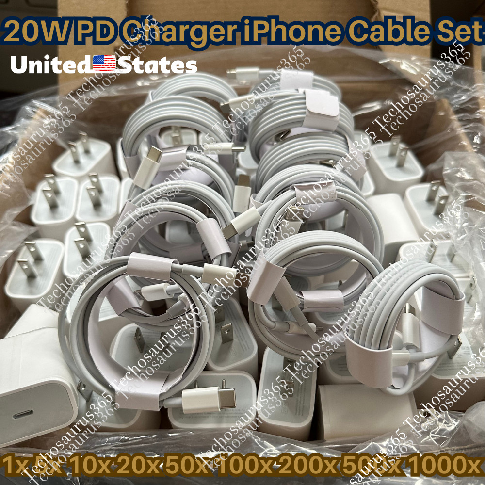 1-1000x 20W USB-C Fast Charger PD Adapter Cable For iPhone 14/13/12/11/8 Pad Lot