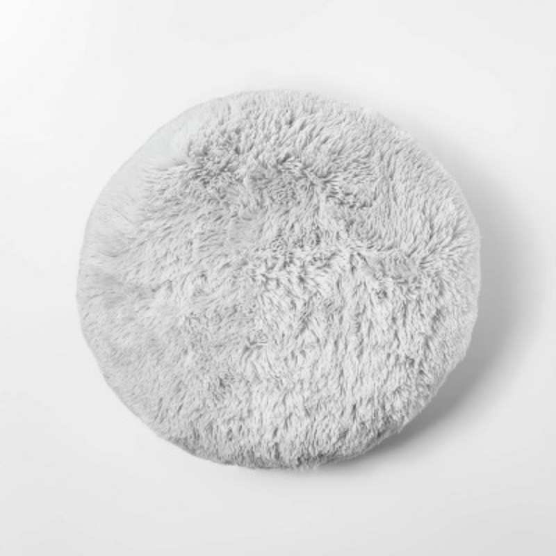 Faux Fur Floor Kids' Pillow Gray