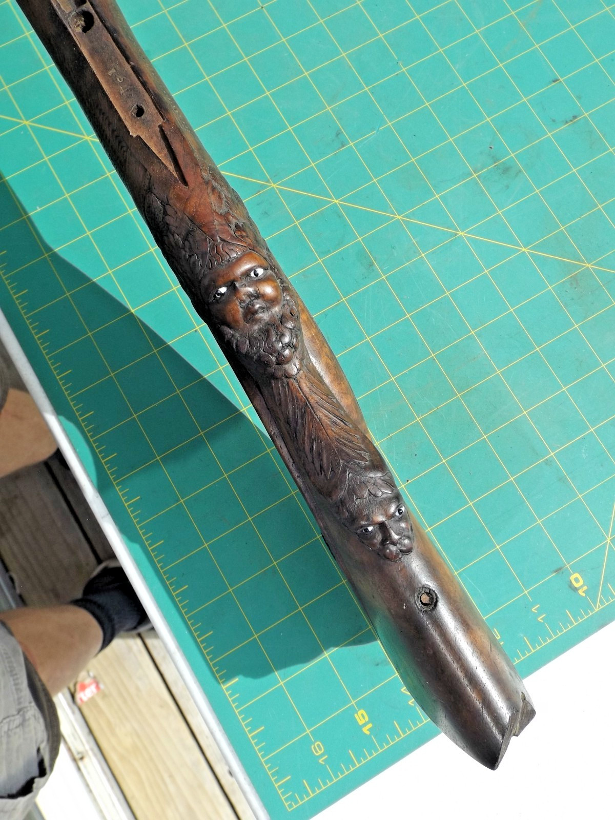 Very Old Antique Hand Carved Wood Shotgun Rifle Stock parts only museum quality