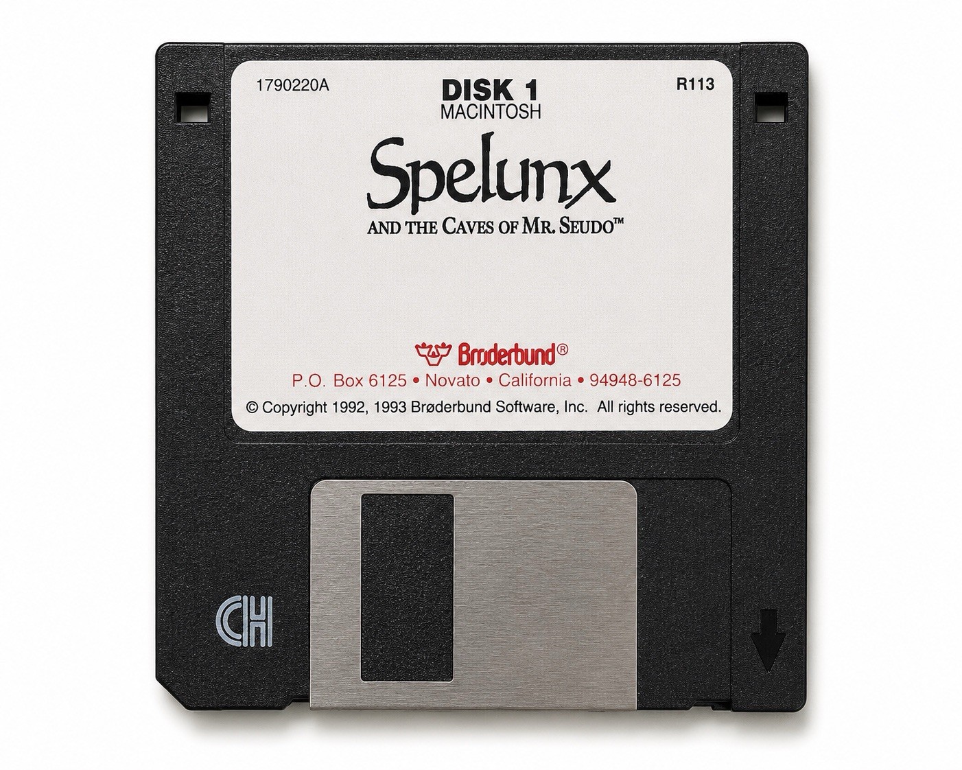 Apple Macintosh Spelunx & The Caves of Mr. Seudo 5 Disk Set Broderbund Mac SE LC