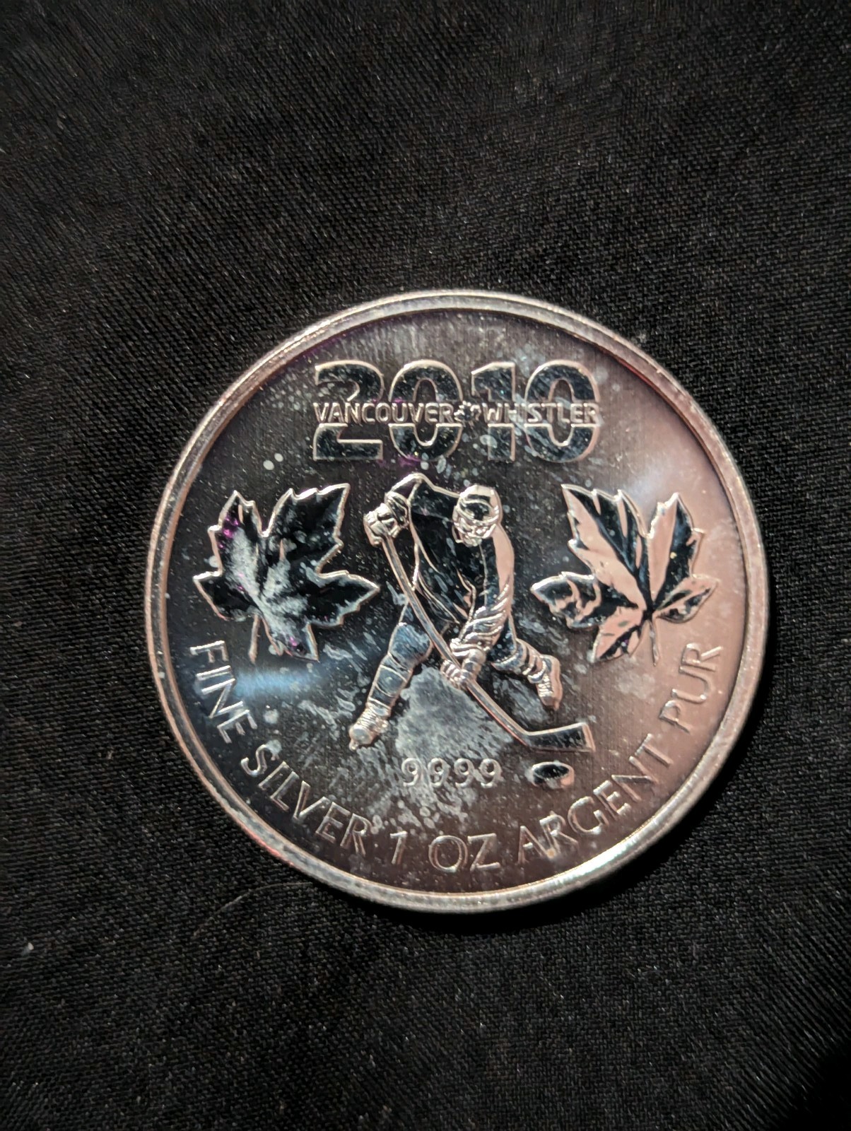 Silver 2010  *5 DOLLARS* CANADA*”VANCOUVER WHISTLER”ELIZABETH II *FINE SILVER