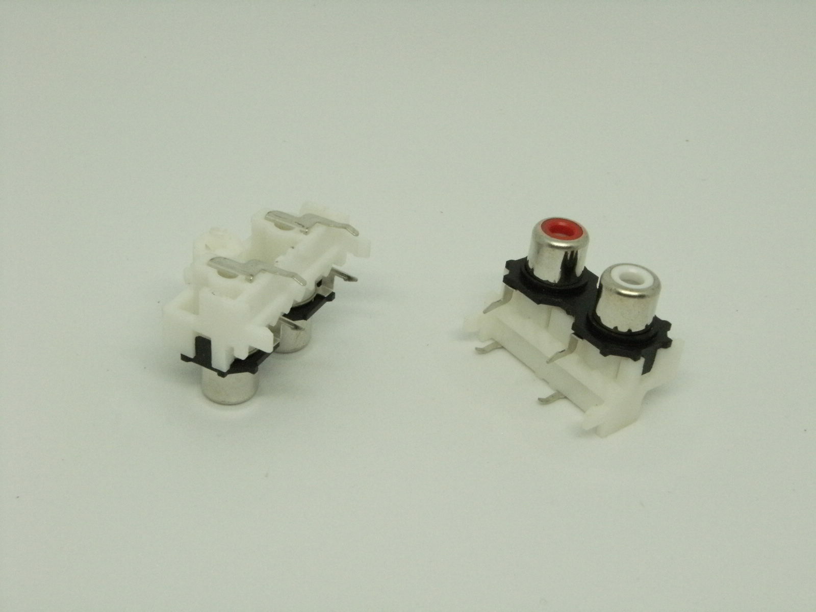 2x Pcs Pack RCA A/V Left Right White Red 2 Holes 4 Pins Socket Port Jack AV2-4
