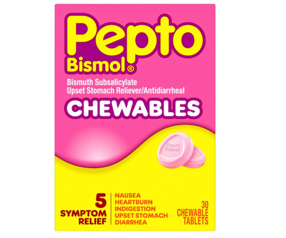 Pepto Bismol Chewable Tablets 5 Symptoms Relief Original Flavor 4 PACK