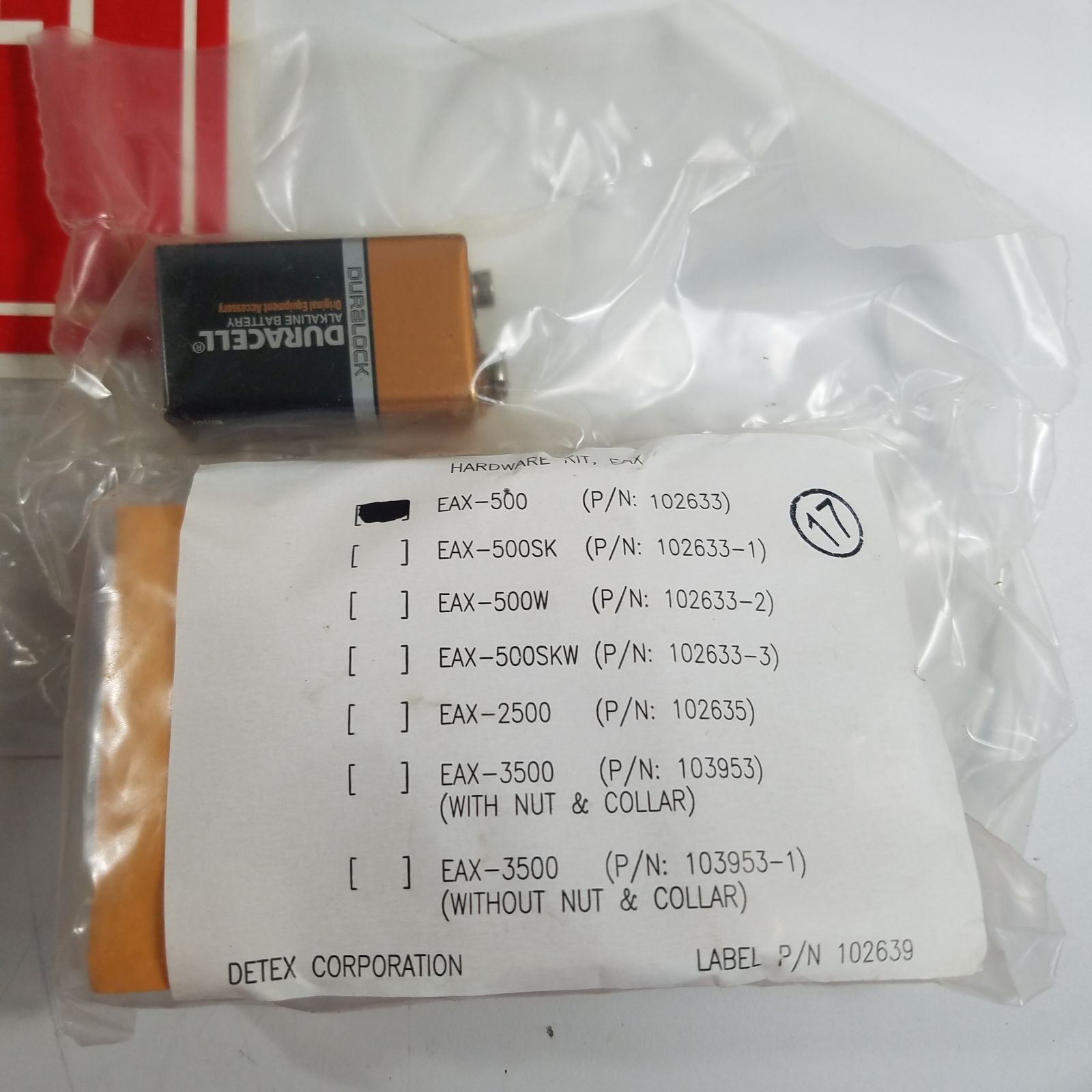 Detex EAX-500 100dB Exit Door Alarm for Mortise Cylinders Needs 9V Battery