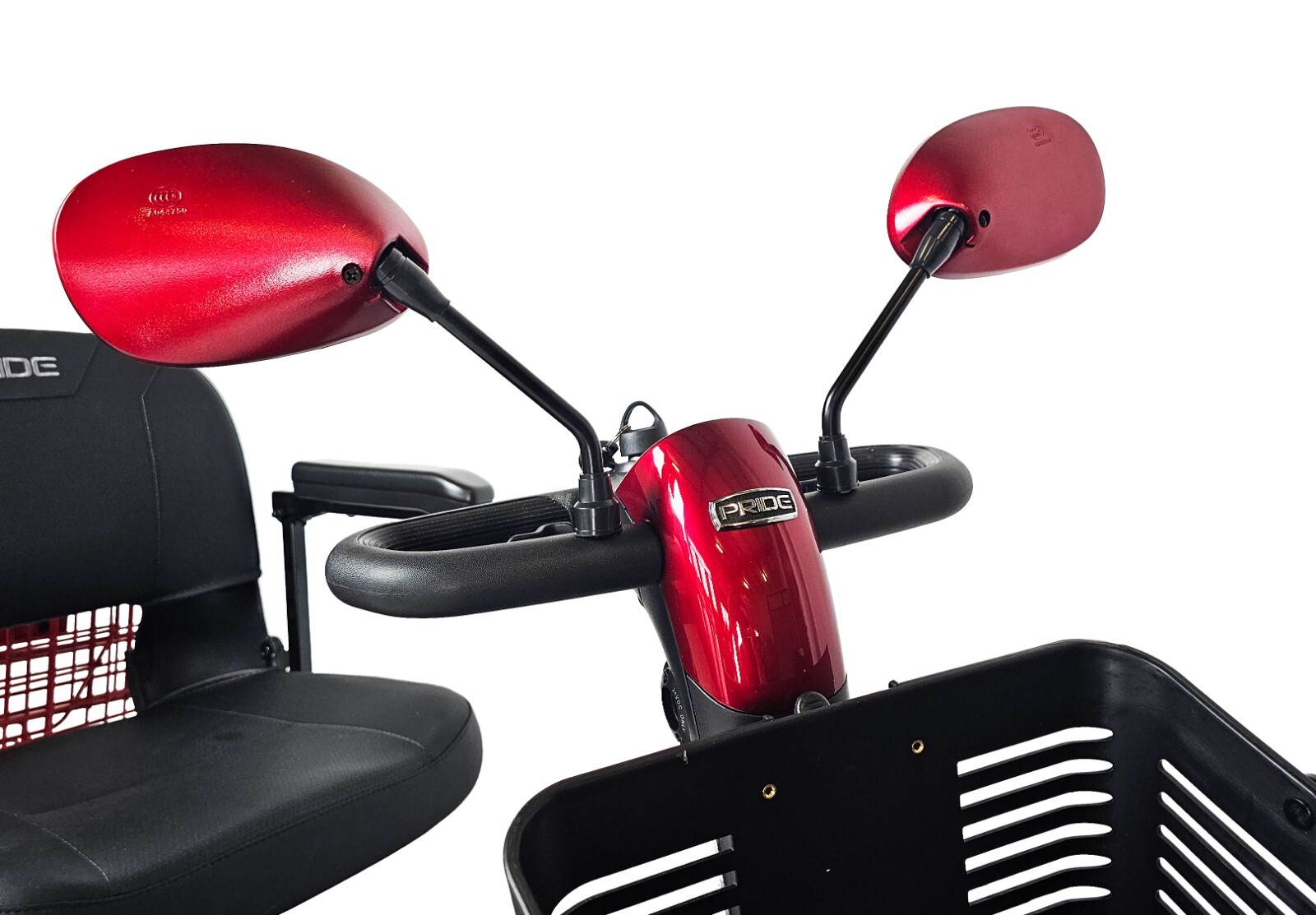 Foldable Folding Scooter Rear Basket & Rear View Mirror Pair BUNDLE - RED
