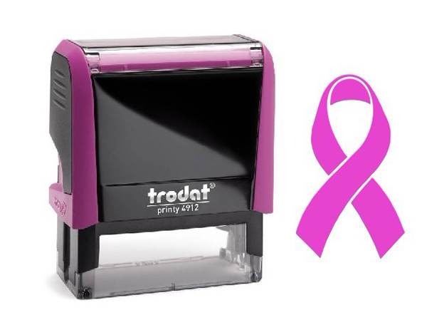BREAST CANCER AWARENESS Stamp - TRODAT 4912 Printy PINK Ribbon Self Ink Stamp