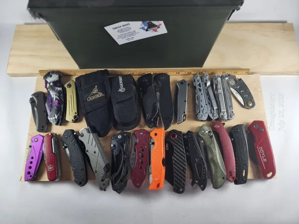 4-4.5 pound mystery box, TSA Knives, Multi tool Survival Prep, Outdoor 15+ items