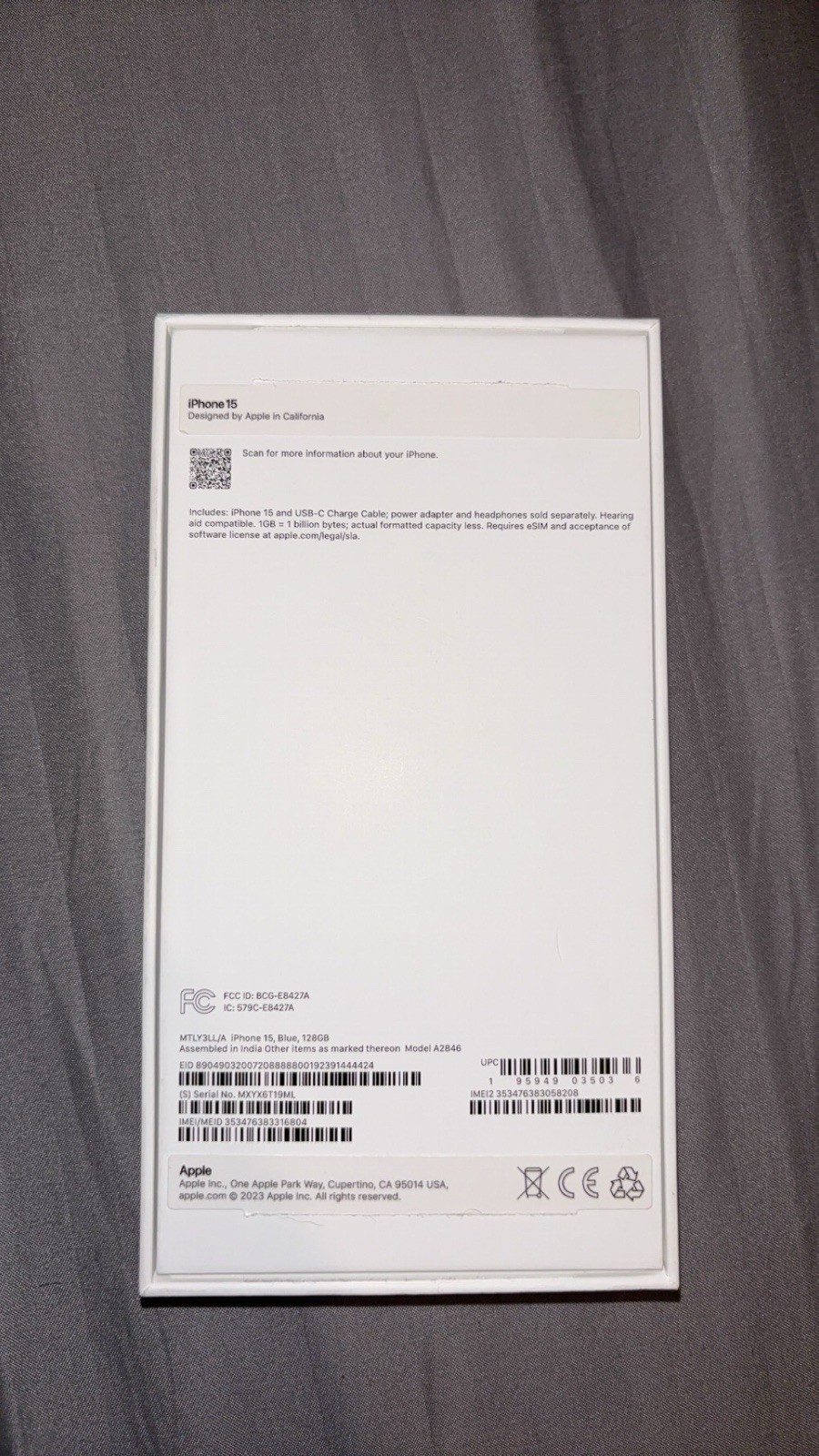 Iphone 15 Box Blue