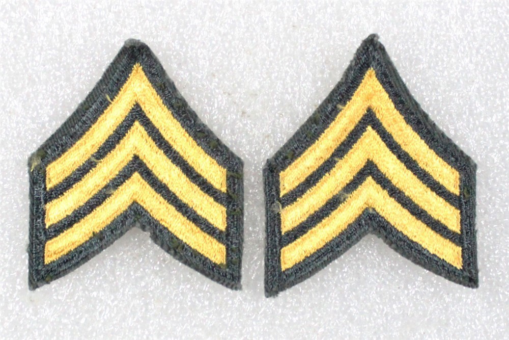 Army Rank Chevron: Sergeant - VN Era Female, 2" cut edge pair