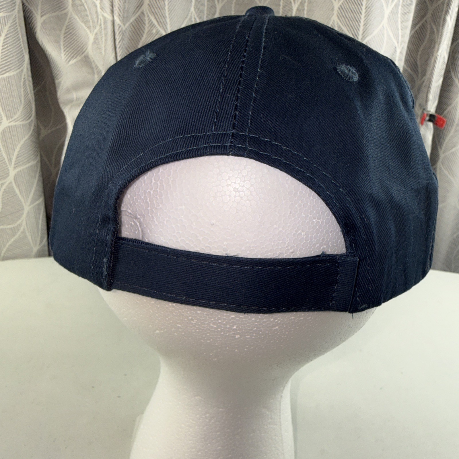 Corona in White Letters w Gold Crown on Navy Hat Cap Hook Loop