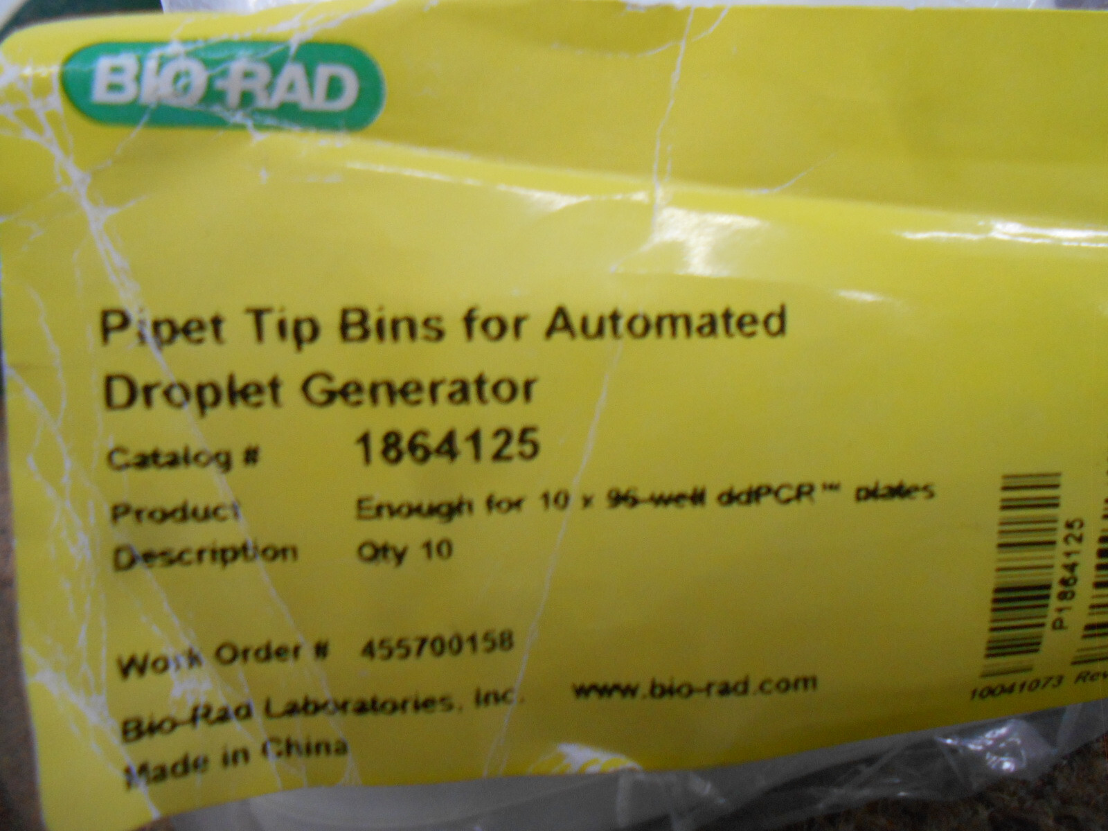 BioRad 1864125 Pipet Tip Bins for Automated Droplet Generator Pkg of 10