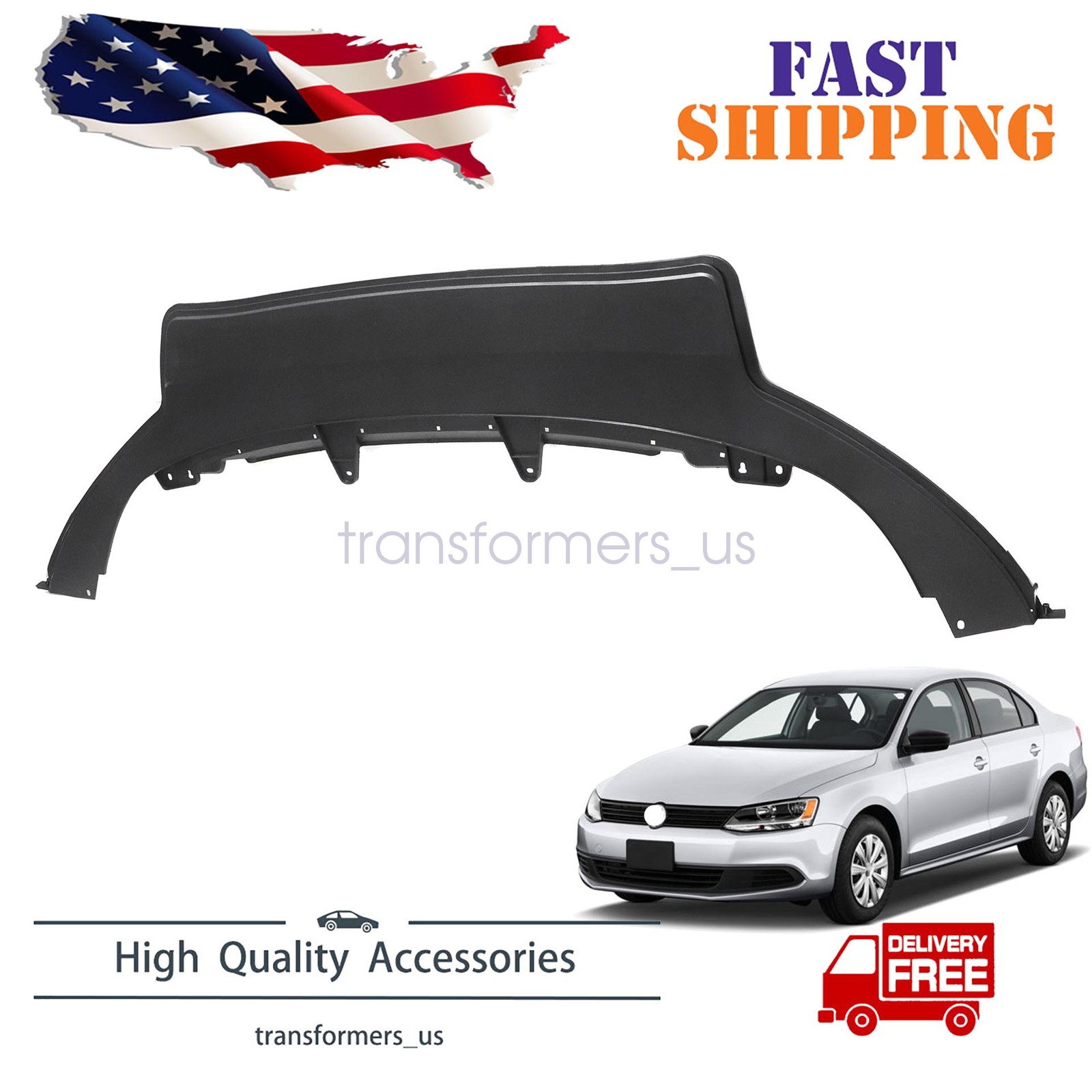 Front Bumper Lower Spoiler Valance For Volkswagen Jetta 2011-14 5C68059039B9