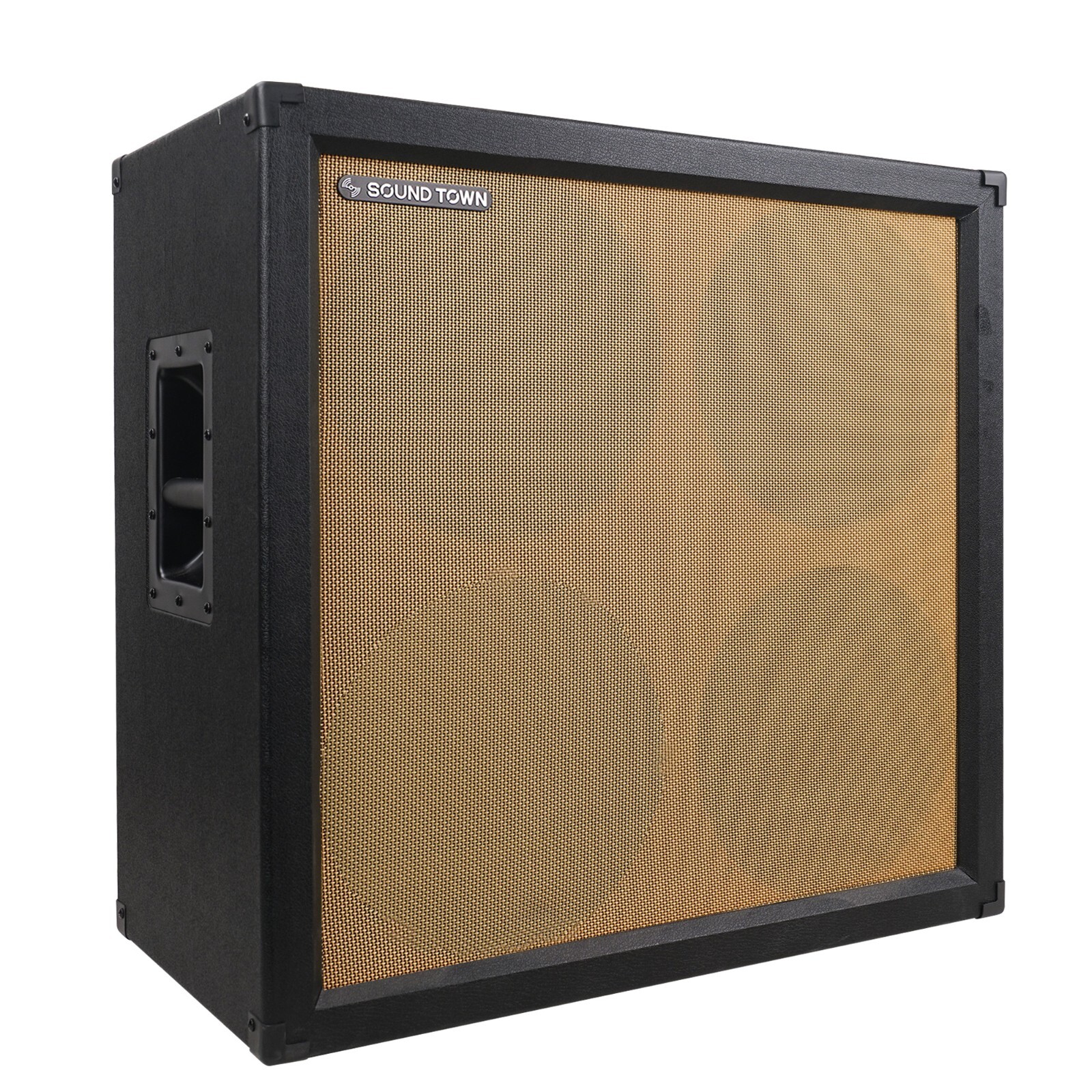 Sound Town 4 x 12" Empty Guitar Speaker Cabinet, Plywood, Black (GUC412BK-EC)