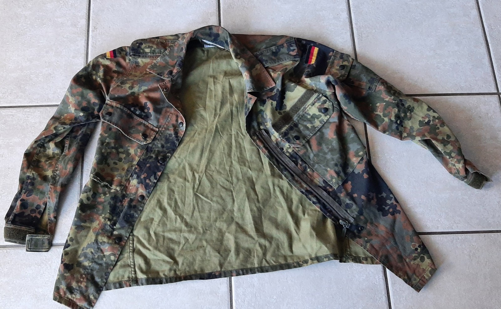 Schadstoffgepruft  Mens GrNr7 German Army Military Camouflage XS Shirt Jacket