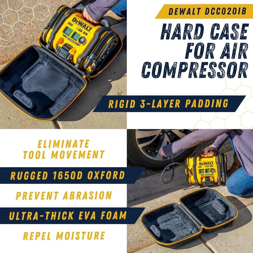 Air Compressor Hard Case Compatible with DEWALT 20V MAX Tire Inflator DCC020IB