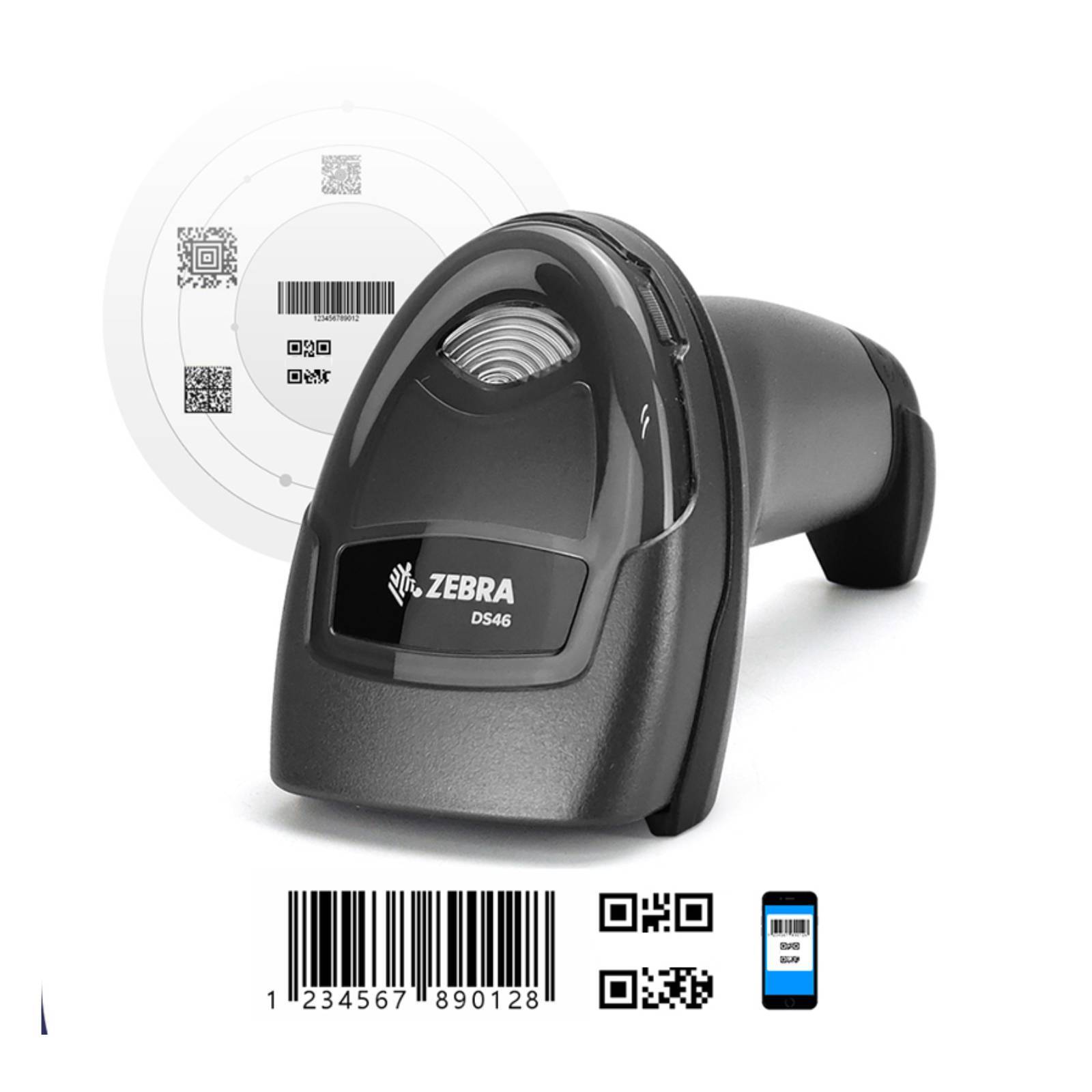 ZEBRA DS4608-HD 2D USB Area-imaging Handheld Barcode Scanner with Cable