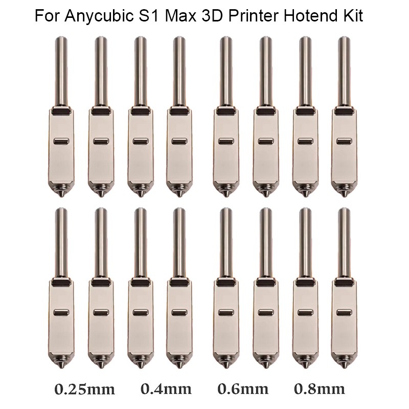 1/2/4pcs 3D Printer For Anycubic S1 Max Hardened Steel Nozzle 0.25/0.4/0.6/0.8mm