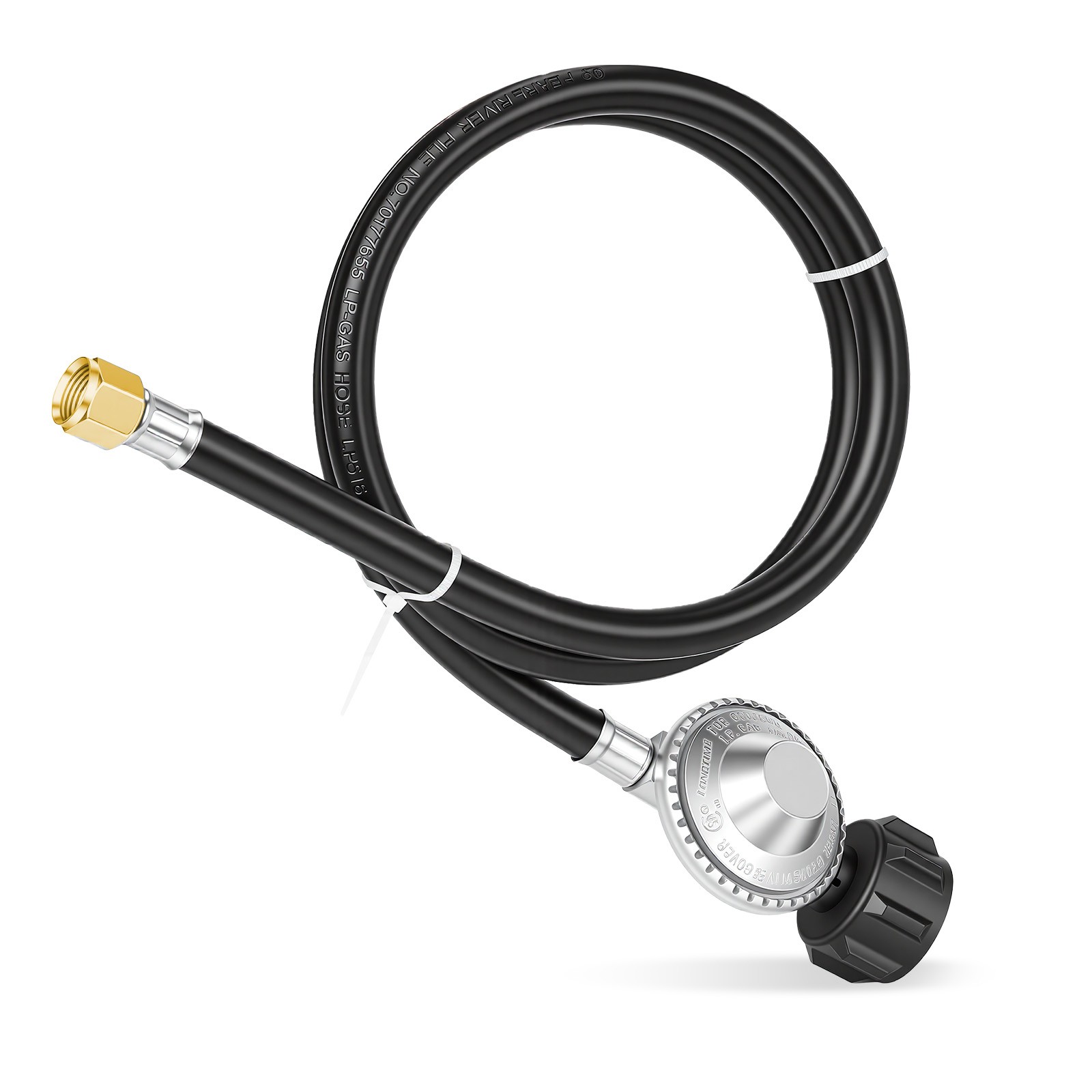 4ft Propane Regulator BBQ Grill High Pressure, Adjustable with Hose & PSI Gauge