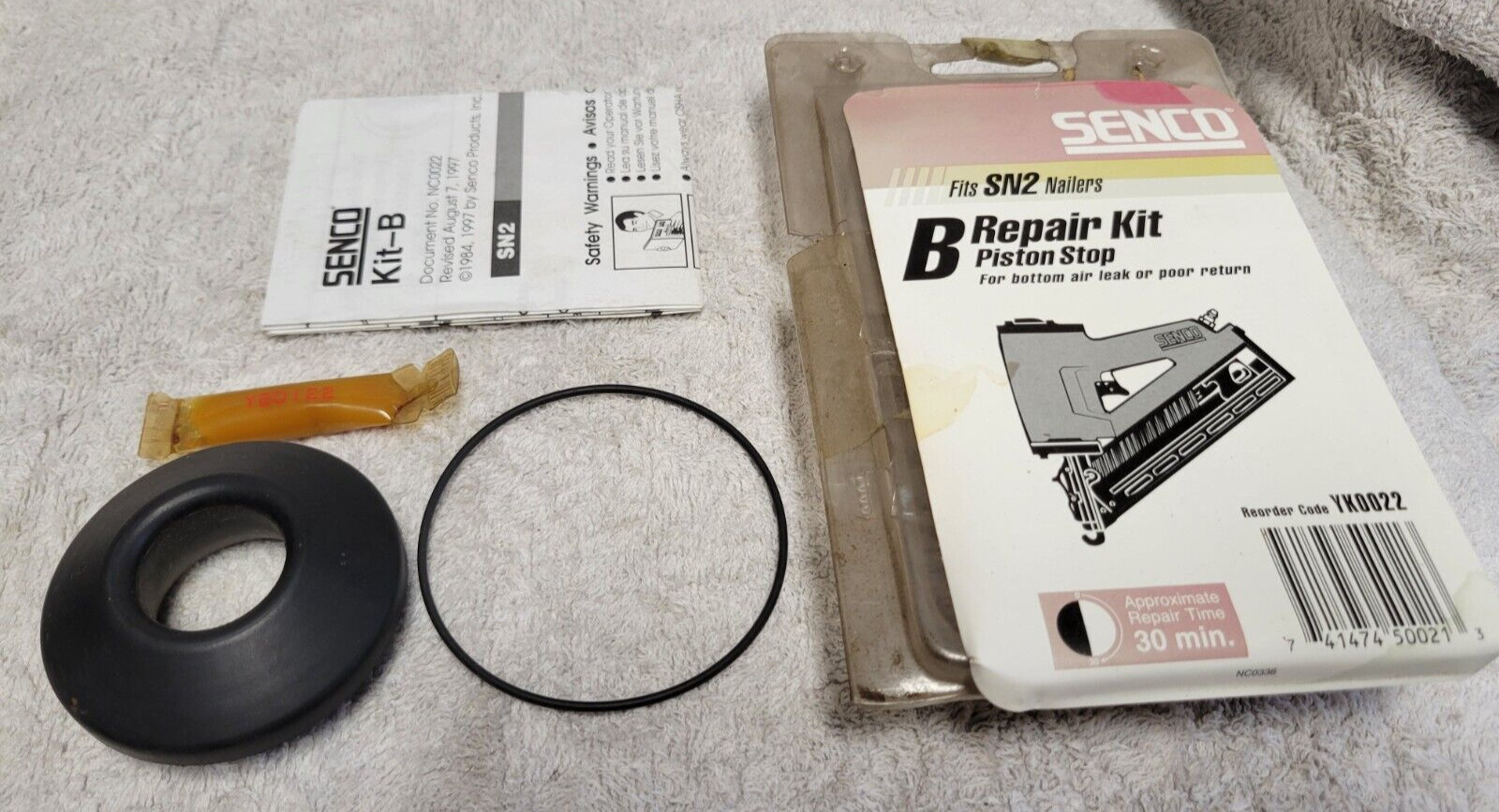 Senco YK0022 SN2 Nailer Repair Kit OEM. Piston Stop for bottom air leak. NOS