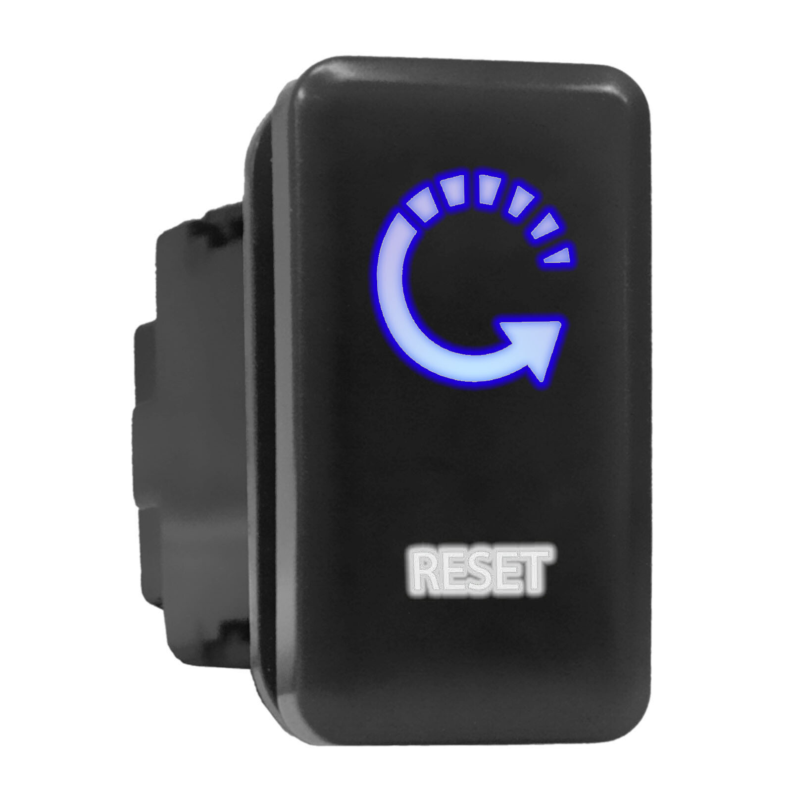 RESET - LED Push Button Replacement for TOYOTA (1.54 x 0.83 in) Blue/White