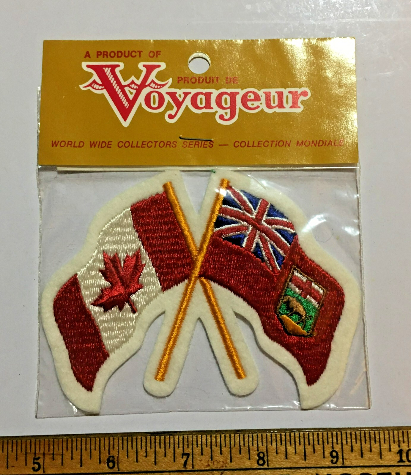 Crossed Canada and Manitoba Flags Souvenir Patch