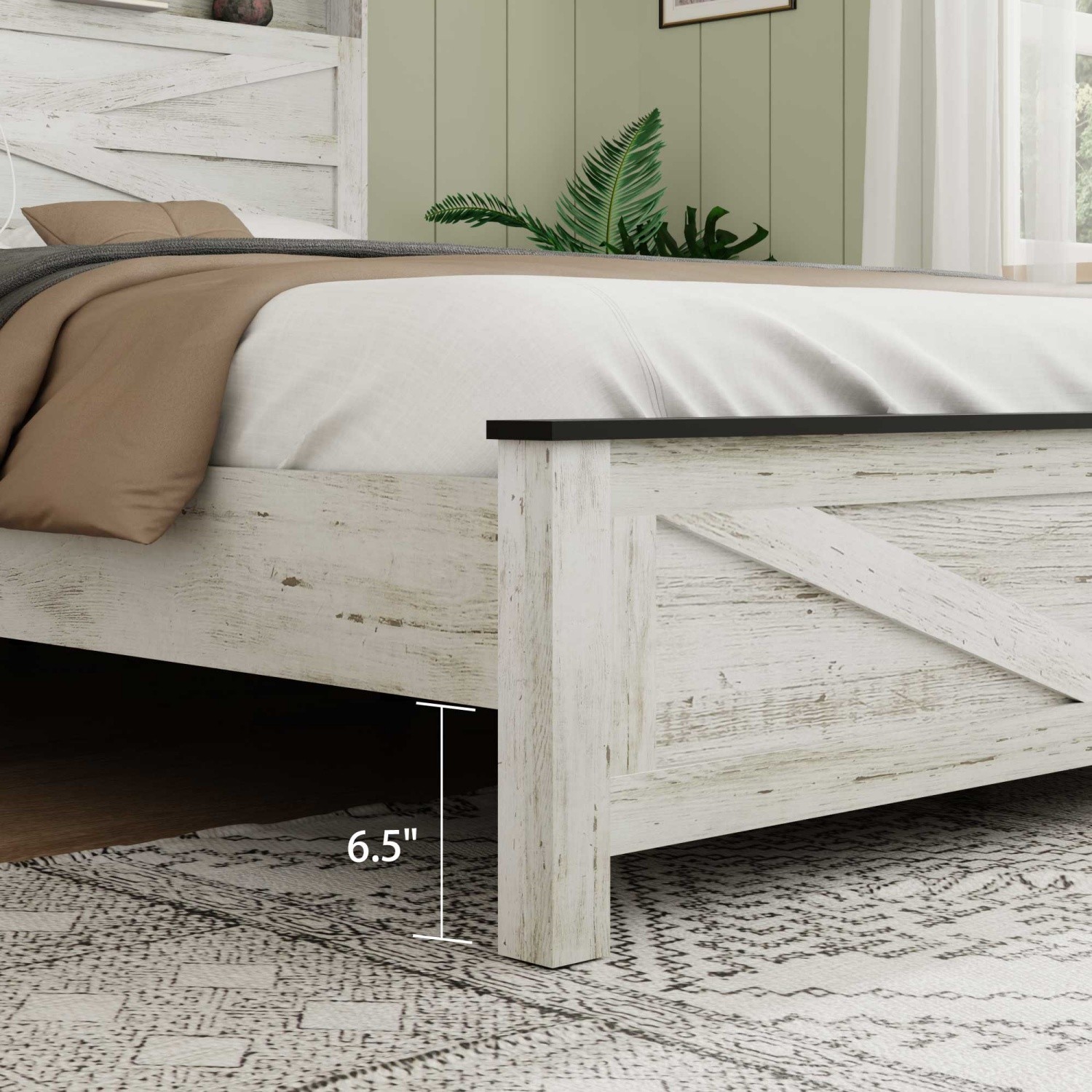 Queen/King Size Platform Bed Frame w/ Storage Headboard & LED Light & USB Ports