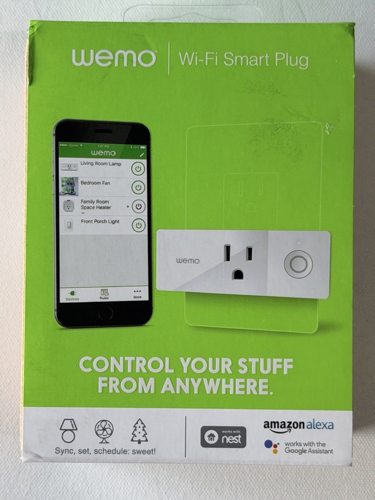 WeMo WiFi Enabled Mini Smart Plug - White (F7C063) Works with Nest Alexa Google