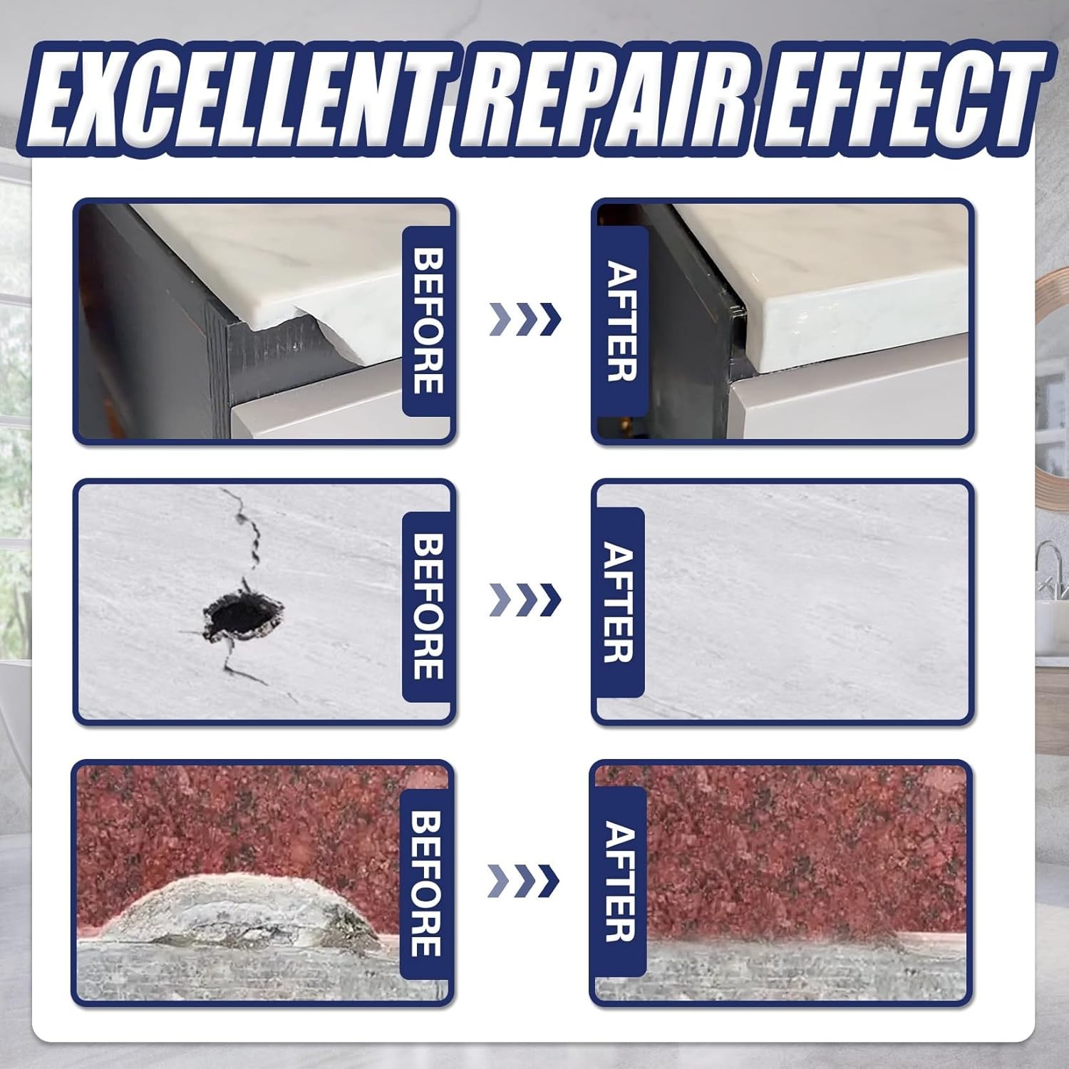 Color Match Epoxy Repair Kit for Quartz, Granite & Marble - Effortless DIY Fixes