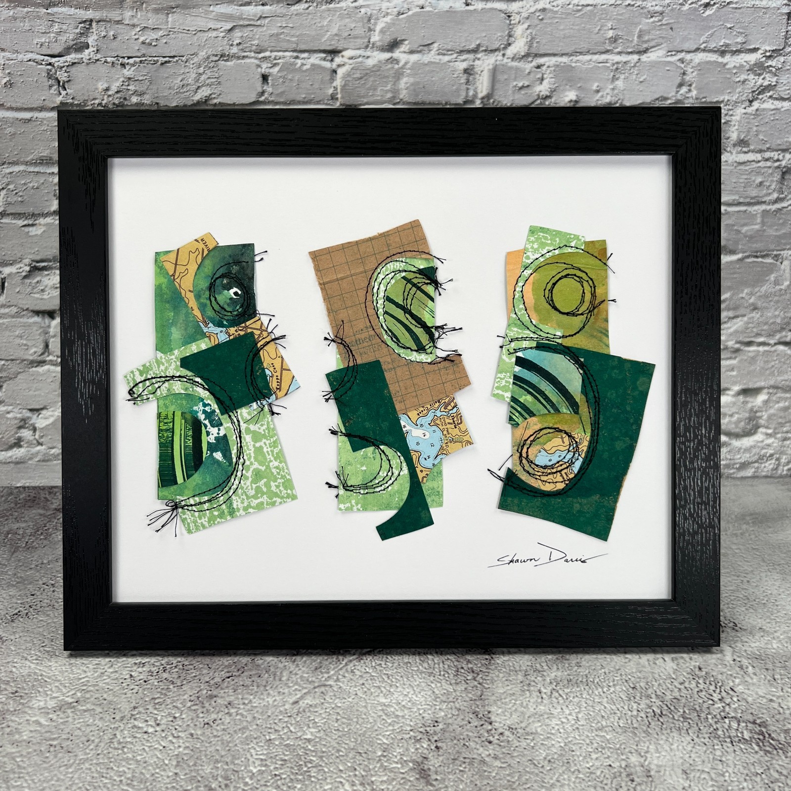 One of a Kind Mixed Media Collage Art | Framed 8x10 | Signed Original