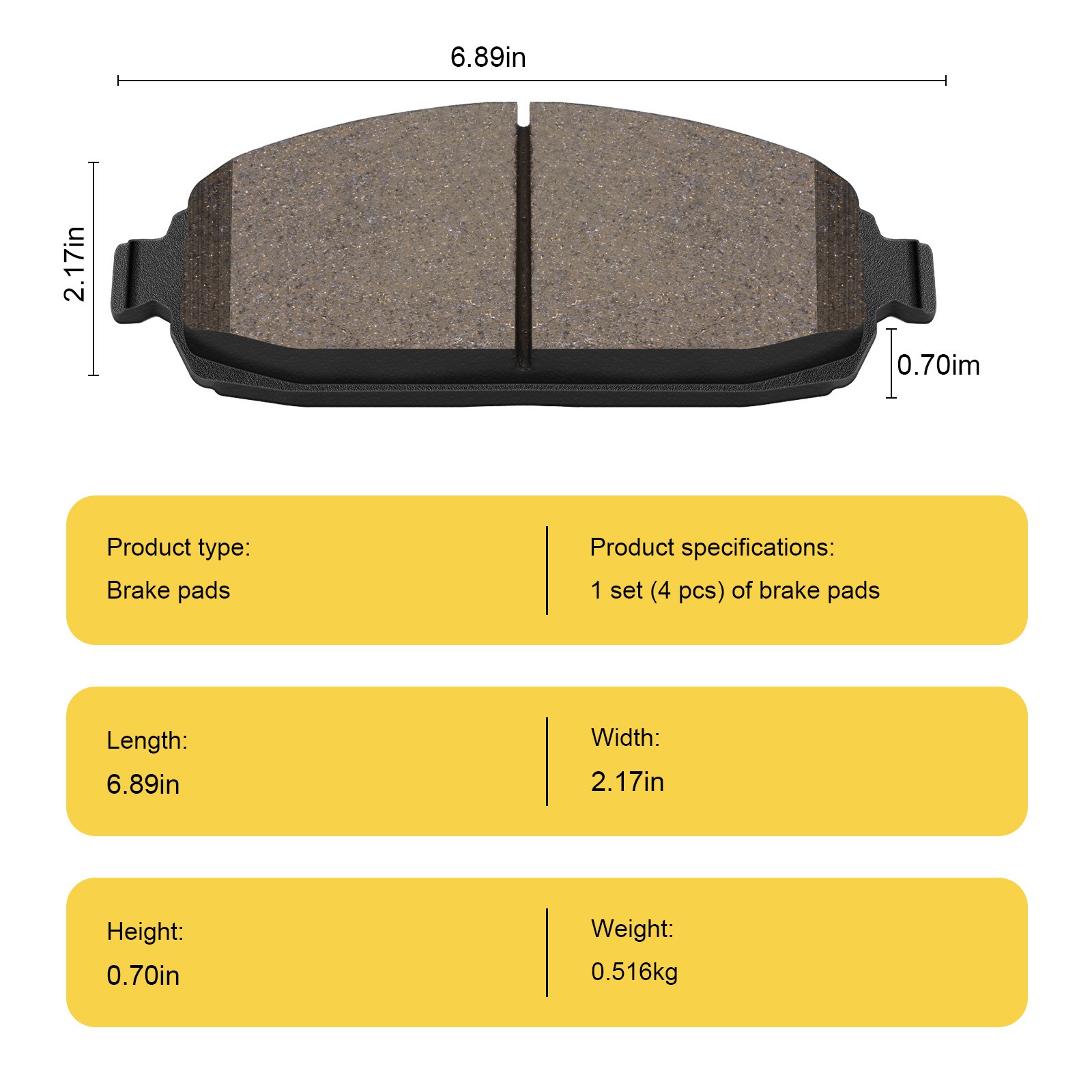 Front Ceramic Brake Pads Replacement for 2005-2010 Jeep Grand Cherokee Commander