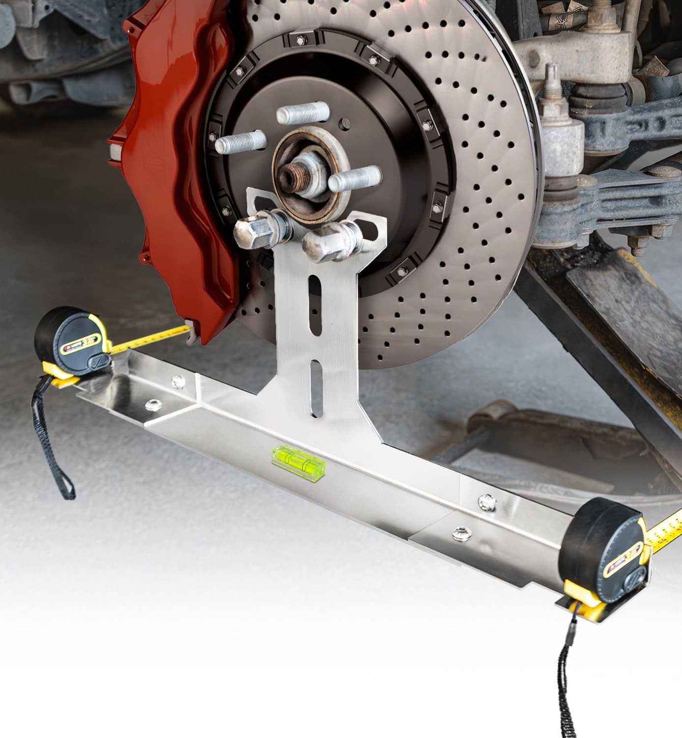 Effortless Wheel Alignment Tool – Stainless Steel Plates for DIY Toe Adjustments