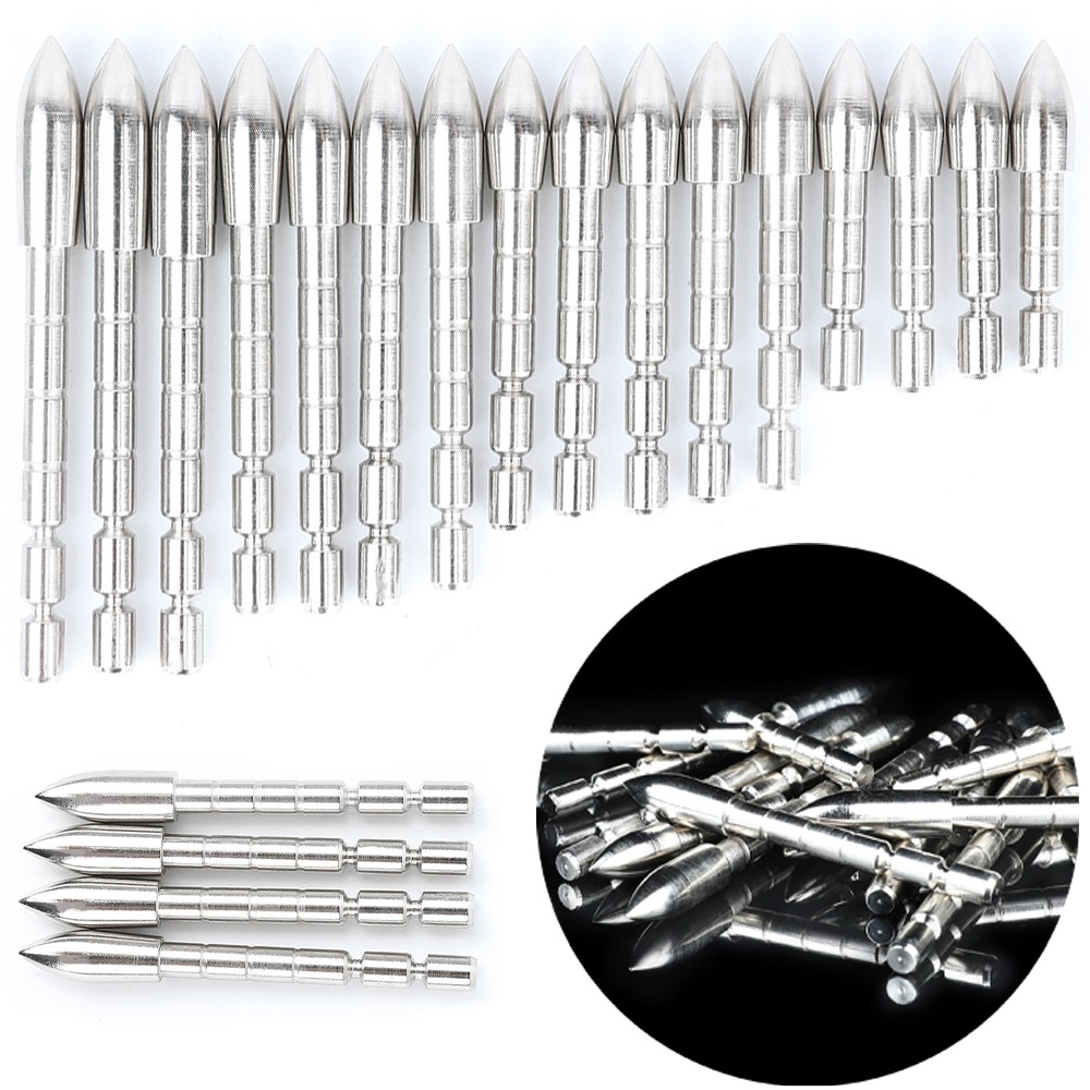 12PCS Archery 4.2mm Insert Arrow Heads Target Point Tip Broadhead Shaft DIY Hunt