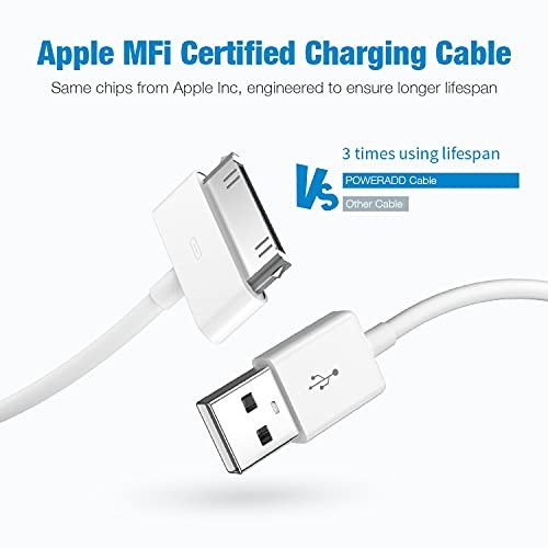 Apple Certified 30 Pin USB Charging Cable, 4.0ft USB Sync Charging Cord 1 PCS