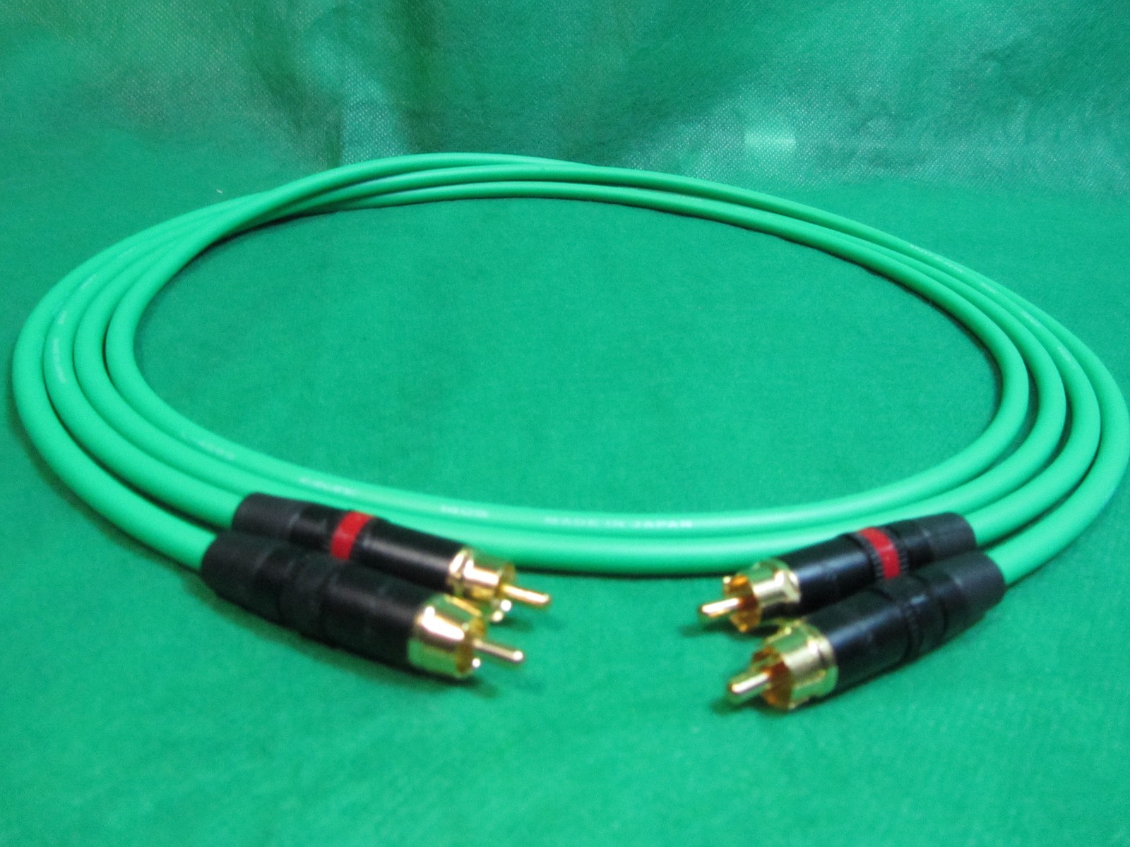 4 Ft Pair Canare L4E6S Green Star Quad RCA to RCA HIFI Audio Cable.